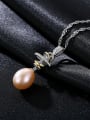 thumb 925 Sterling Silver Water Wave Chain Freshwater Pearl Pendant  Necklace 1