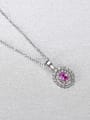 thumb 925 Sterling Silver Cubic Zirconia Oval Minimalist Necklace 2
