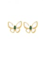 thumb Brass Shell Butterfly Minimalist Stud Earring 3