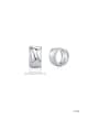 thumb 925 Sterling Silver Geometric Minimalist Huggie Earring 2
