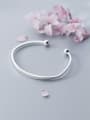 thumb S925 silver fashion simple cut Bracelet temperament personality opening jewelry 0