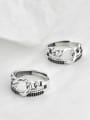 thumb Vintage Sterling Silver With Antique Silver Plated Vintage Geometric Free Size Rings 0