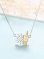 thumb 925 sterling silver simple personalized building, necklace 3