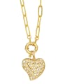 thumb Brass Cubic Zirconia Heart Vintage  Sun Pendant Necklace 1