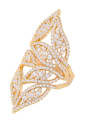 thumb Brass Cubic Zirconia Tree Statement Cocktail Ring 0