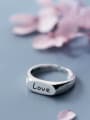 thumb 925 Sterling Silver  Minimalist English letter Love Free Size Ring 0