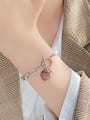 thumb Titanium Steel Imitation Pearl Heart Minimalist Link Bracelet 1