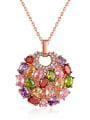 thumb Brass Cubic Zirconia Multi Color Geometric Dainty Necklace 0