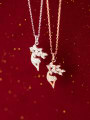thumb 925 Sterling Silver With Cubic Zirconia Minimalist Deer Christmas Necklaces 2