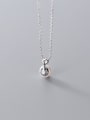 thumb 925 Sterling Silver Imitation Pearl Simple Round Bead Pendant Necklace 3