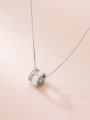 thumb 925 Sterling Silver Shell Round Vintage Necklace 4