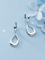 thumb 925 Sterling Silver With Platinum Plated Minimalist Water Drop Clip On Earrings 1