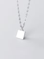 thumb 925 Sterling Silver Rectangle Minimalist pendant Necklace 3