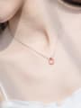 thumb 925 Sterling Silver Imitation Crystal Water Drop Minimalist Necklace 2