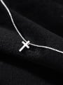 thumb 925 Sterling Silver Bead Cross Minimalist Necklace 3