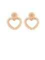 thumb Brass Hand-woven rice beads heart earrings Drop Earring 2