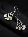 thumb 925 Sterling Silver Cubic Zirconia Triangle Bohemia Hook Earring 0