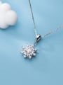 thumb 925 Sterling Silver Cubic Zirconia Minimalist Flower  Earring and Necklace Set 1