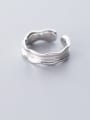 thumb 925 Sterling Silver Irregular Minimalist Free Size Band Ring 2