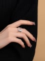 thumb 925 Sterling Silver Hollow Geometric  Chain Minimalist Band Ring 1