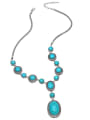 thumb Alloy Turquoise Round Vintage Necklace 0