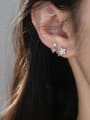 thumb 925 Sterling Silver Cubic Zirconia Star Dainty Clip Earring 1