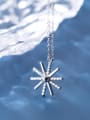 thumb 925 Sterling Silver Cubic Zirconia  Minimalist Flower Pendant Necklace 0