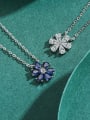 thumb 925 Sterling Silver Cubic Zirconia Flower Classic Pendant Necklace 2