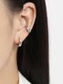 thumb 925 Sterling Silver Geometric Luxury Huggie Earring 2