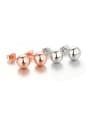 thumb 925 Sterling Silver Smooth Round  Ball Minimalist Stud Earring 0