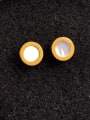 thumb Titanium Steel Shell Round Minimalist Stud Earring 1