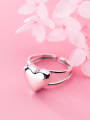 thumb 925 Sterling Silver Heart Minimalist Free Size Ring 0