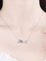 thumb Sterling Silver Moissanite Letter Love Dainty Necklace 1