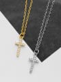 thumb 925 Sterling Silver Cubic Zirconia Cross Minimalist Necklace 1