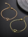 thumb Alloy Heart Minimalist Double Layer Chain  Strand Bracelet 0