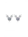 thumb 925 Sterling Silver Moissanite Deer Cute Stud Earring 0