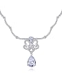 thumb Brass Cubic Zirconia Luxury Water Drop Earring and Necklace Set 0