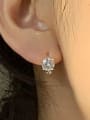 thumb 925 Sterling Silver Cubic Zirconia Geometric Minimalist Huggie Earring 1