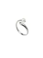 thumb 925 Sterling Silver Imitation Pearl Irregular Minimalist Band Ring 0