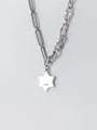 thumb 925 Sterling Silver Star Vintage Chain Necklace 2