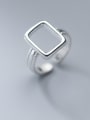 thumb 925 Sterling Silver Hollow Geometric Minimalist Band Ring 0