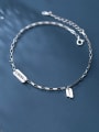 thumb 925 Sterling Silver  Minimalist  Letter  Anklet 0
