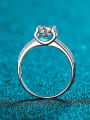 thumb Sterling Silver Moissanite Square Dainty Solitaire Engagement Rings 3