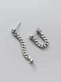 thumb 925 Sterling Silver Hollow Geometric Chain Vintage Drop Earring 3