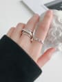 thumb 925 Sterling Silver Letter Vintage Free Size Band Ring 2