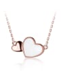 thumb 925 Sterling Silver Micro setting shell Double Heart Necklace 2