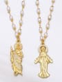 thumb Brass Cubic Zirconia Religious Vintage Virgin mary Pendant Necklace 0