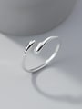 thumb 925 Sterling Silver Smooth Water Drop Minimalist Band Ring 2