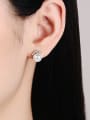 thumb 925 Sterling Silver Moissanite Irregular Dainty Stud Earring 1