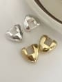 thumb 925 Sterling Silver Smooth Triangle  Heart Vintage Huggie Earring 2